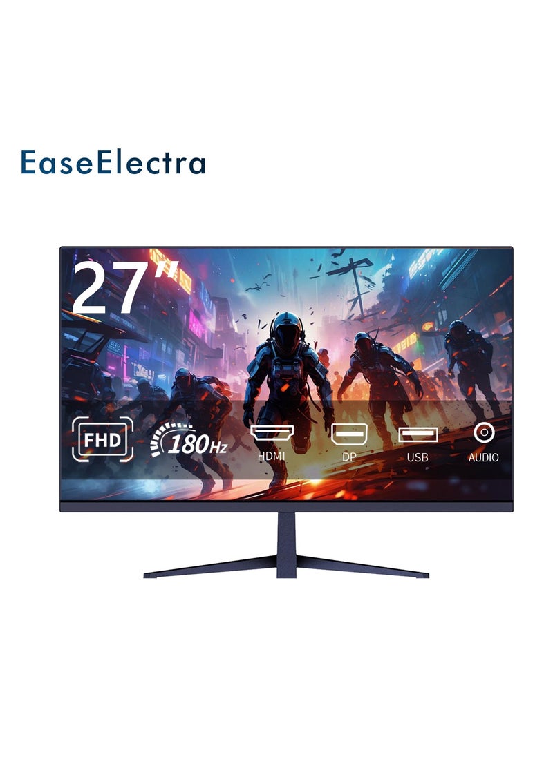 EaseElectra 27 inch Full HD 1920x1080 Gaming Monitor, 180Hz Refresh Rate, 1ms Response Time, HDR 10, IPS Panel, AMD FreeSync Premium Technology, 3-sided borderless Design, Low Blue Light, Eye Saver Mode, HDMI 2.1, DP 1.4, USB and Audio Ports  - Image 1