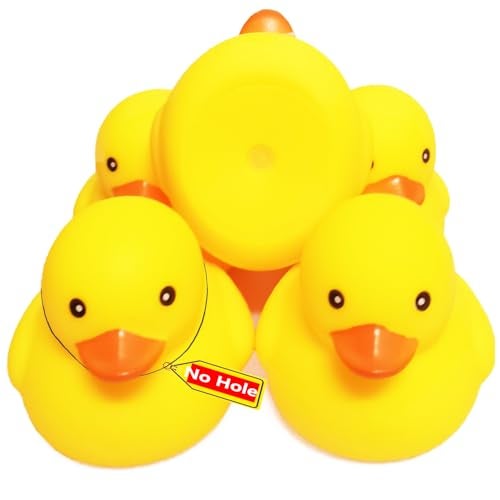 Kalafona 3 inch Kalafona Rubber Yellow Ducks Ducky No Hole Waterproof No Squeak BathPoolWater Float Toy Stuffed with Sealed Plug Without Hole for Kids in Bulk - Image 1