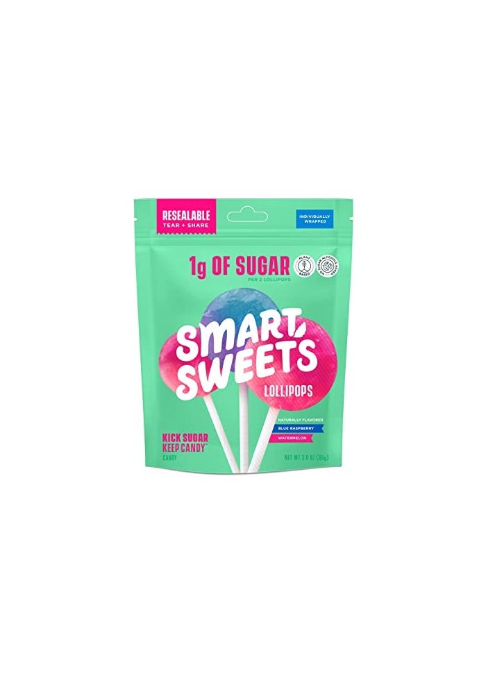SmartSweets Smart Sweets Blue Raspberry Watermelon Lollipops Multipack 3 Ounce - Image 1