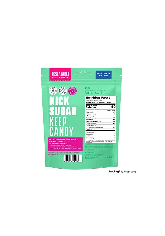 SmartSweets Smart Sweets Blue Raspberry Watermelon Lollipops Multipack 3 Ounce - Image 5