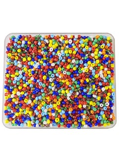 eshoppee eshoppee 6/0, 4mm Multicolor 200 gm Approx 4000 Beads Multicolor Glass Seed Beads for Jewellery Making kit Art and Crafts Materials for Embroidery Necklace Bracelet Earring Making Materials DIY kit (12)  - Image 1
