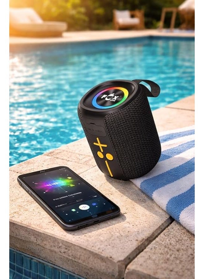 Fox Portable mini wireless Bluetooth speaker, waterproof for outdoor use, with powerful bass and noise cancellation. - Image 2