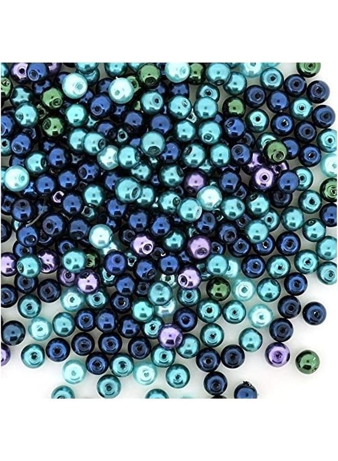 NIBEMINENT 200-Piece 6mm Ocean Glass Pearls Mixes