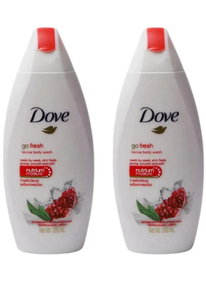 دوف غسول الجسم جو فريش برائحة الرمان والليمون واللويزة 200 مل، قطعتين