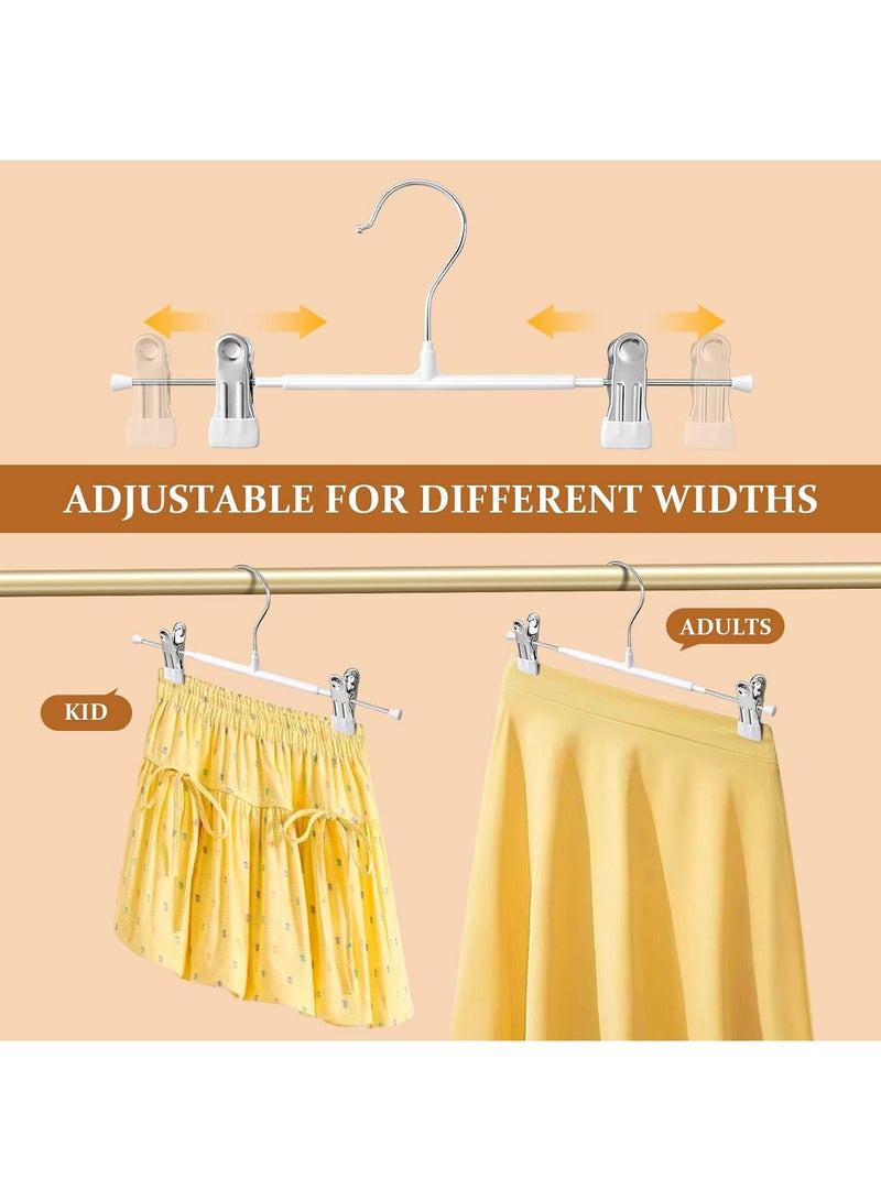 10 Pack 12 Inch Heavy Duty Pants Hangers with Clips, Metal, Green, Non Slip, Space Saving, Adult, Men, Children, Kid, Baby Green/Silver - Image 3