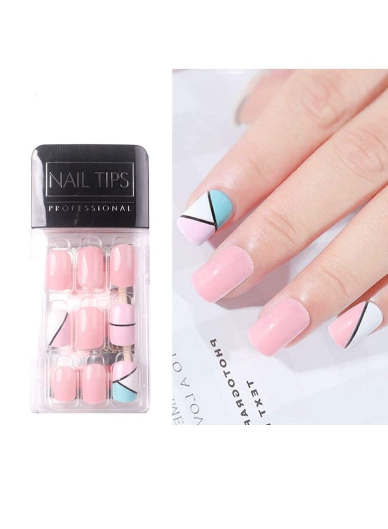 مجموعة أظافر جل مكونه من ٣٠ قطعة، مانيكير بالضغط، مانيكير قصيره  بالوان عصريه ، يتضمن وسادة تحضير ، مبرد صغير ، عصا بشرة  | 12 - Image 2