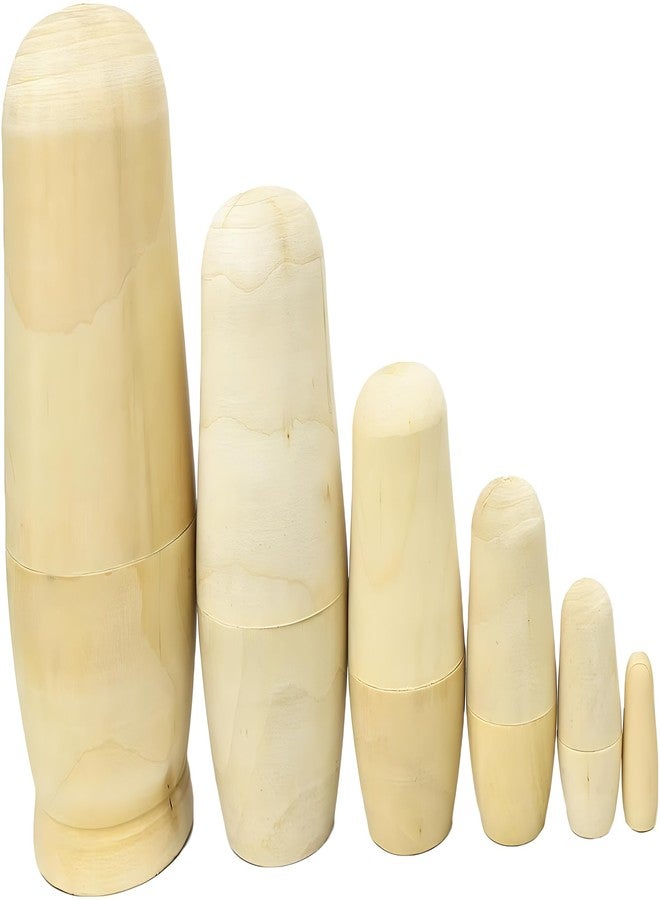 MAGIKON Set of 6 Cutie Nesting Dolls Matryoshka Madness Doll, Easy to Open (Unpainted, 6-Layer) - Image 1