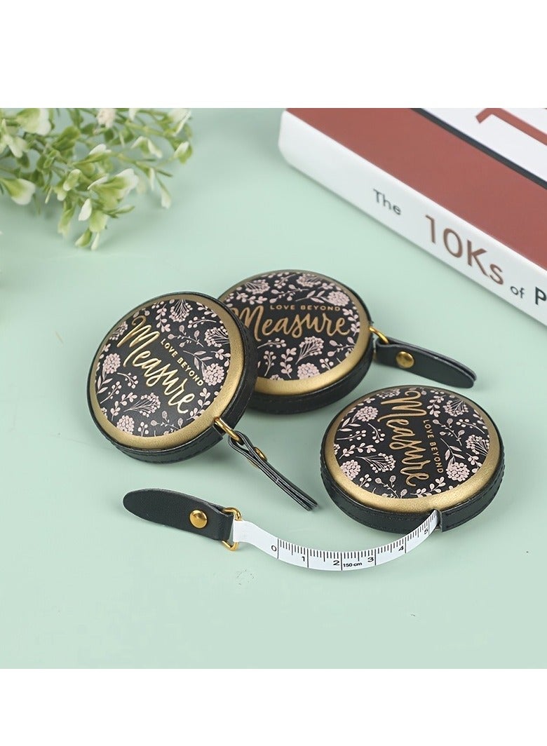 1 pcs 59.06inch Portable Retractable Vintage PU Leather Mini Tape Measure - Image 5