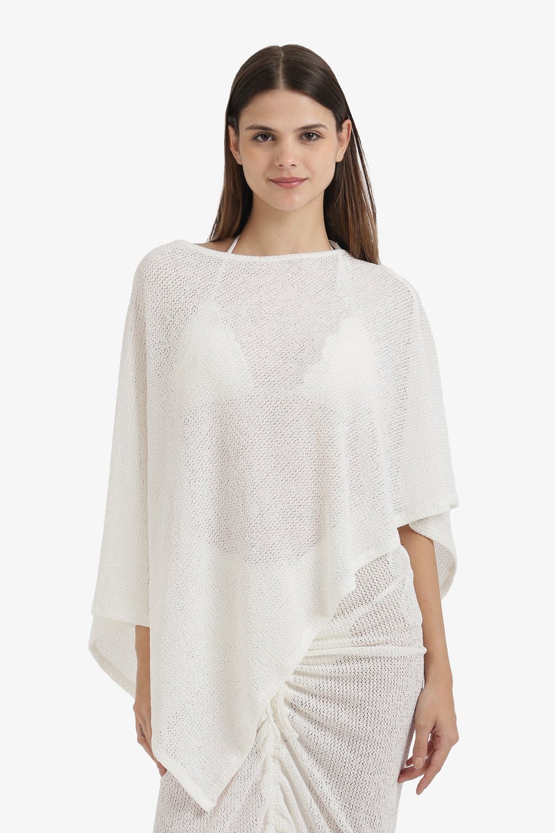 Carina Asymmetrical Beach Poncho - Image 1