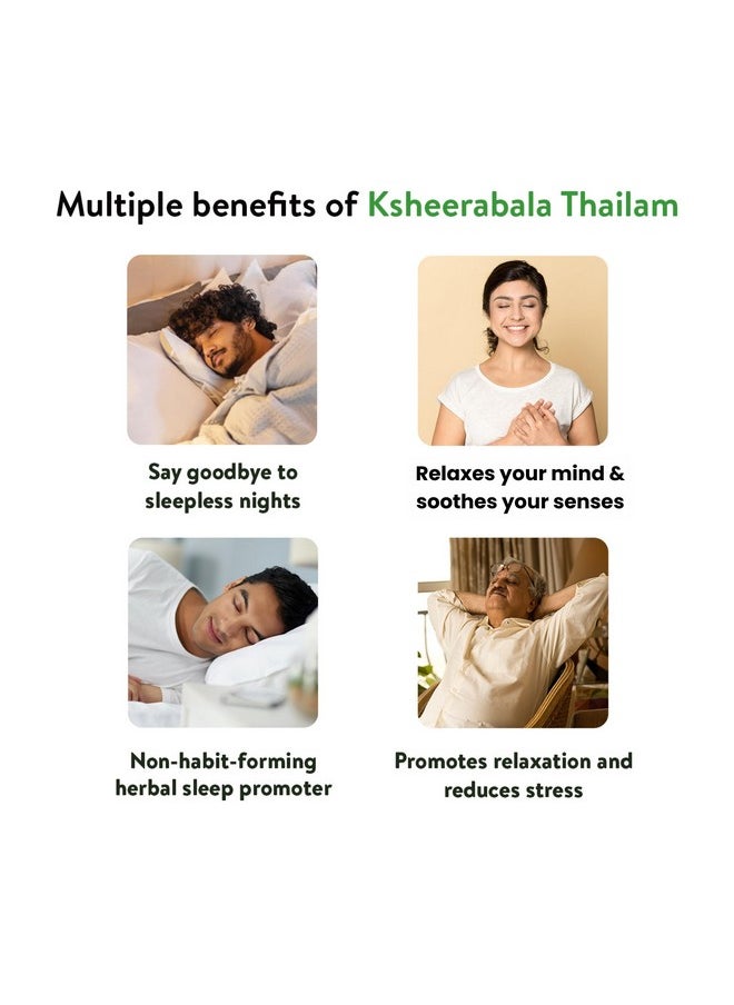 Kerala Ayurveda - Ksheerabala Thailam 450Ml| Foot Massage Oil | For Relaxation And Sleep | Destress, Rejuvenate & Relax | Non-Habit Forming Herbal Sleep Promoter | With Bala, Cow’S Milk In Sesame Oil | - Image 1
