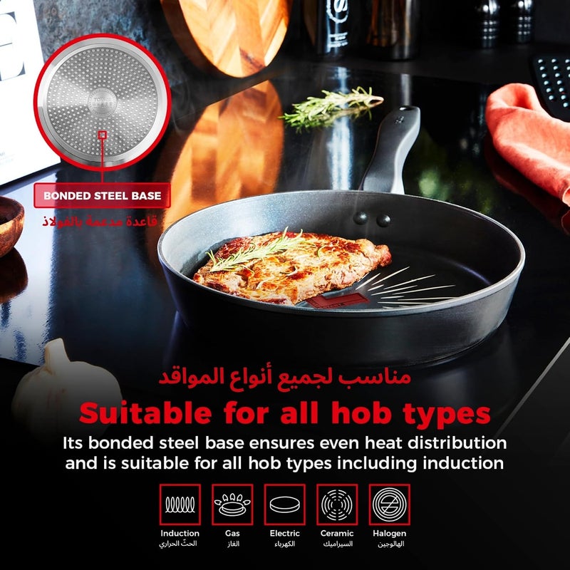 Tower SmartStart Forged 24cm Aluminium Frying Pan | Aeroglide PRO PFOA Free Non-Stick Skillet | Built-In Temperature Indicator | Induction & All Hob Compatible Fry Pan| Oven & Dishwasher Safe | Black - Image 5