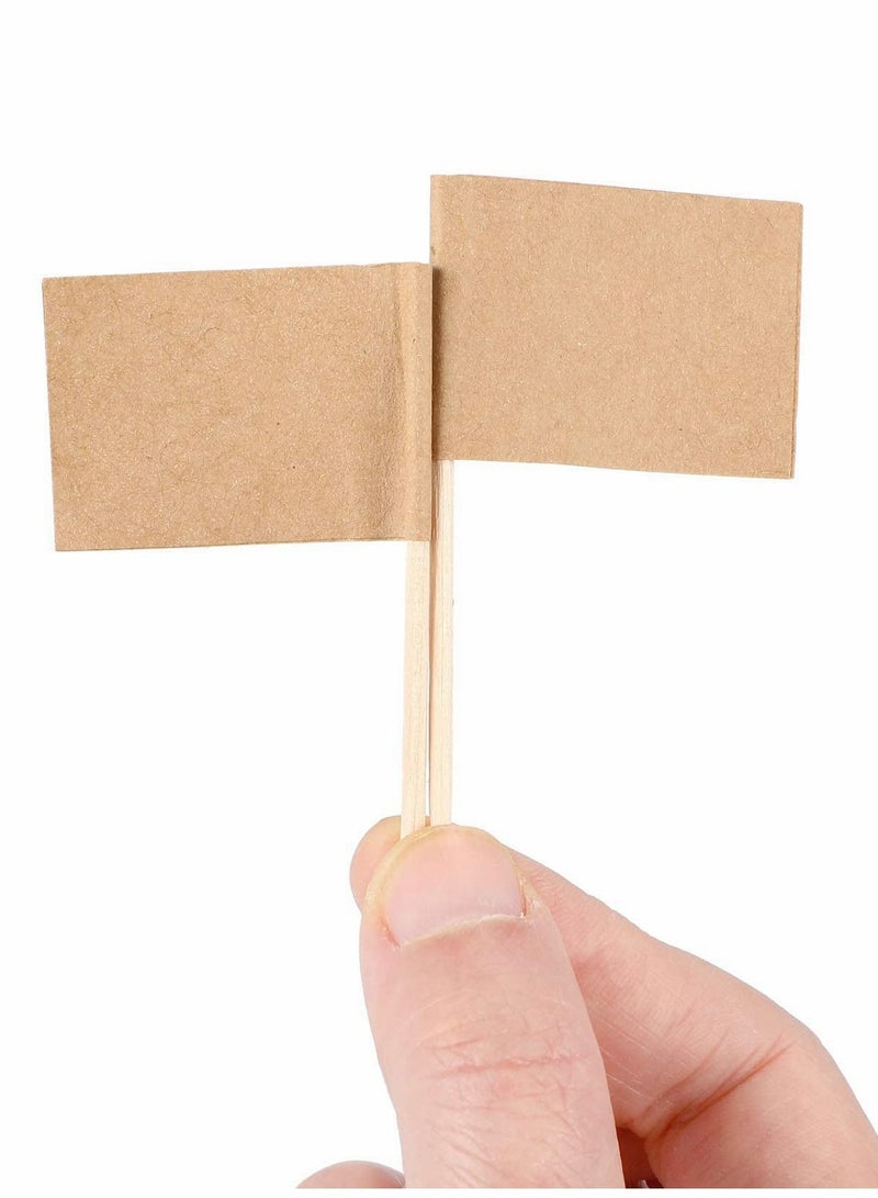 Excefore Toothpick Flags, 200 Pcs Kraft Checkered Toothpick Flags Brown Mini Food Labels Flags for Party Food Cupcake Decoration Picks Cheese Markers for Cupcake, Food, Fruit, Party Decorations - Image 4