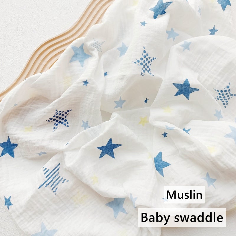 Baby Gauze Wrapping Towel Pure Cotton Double-Layer Plain Summer Thin Birth Room Wrapping Newborn Bed Sheet Bath Towel Blanket - Image 2