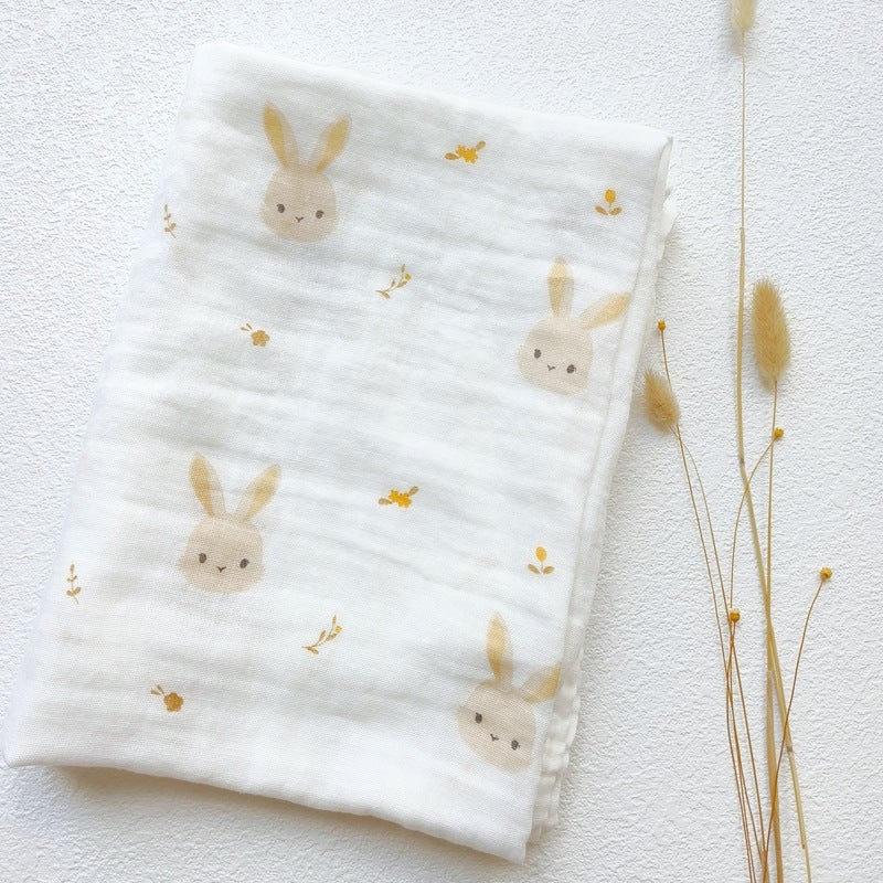 Baby Gauze Wrapping Towel Pure Cotton Double-Layer Plain Summer Thin Birth Room Wrapping Newborn Bed Sheet Bath Towel Blanket - Image 1
