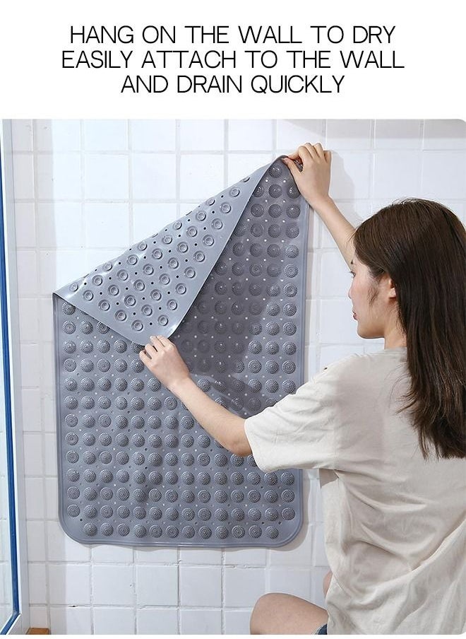 Haidue Non Slip Bath Mat Shower Massage Mat Bathroom Bathtub Mat with Suction Cups 47*77cm  - Image 5