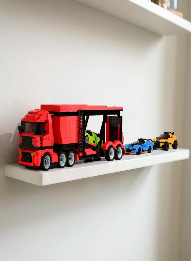 TG BLOCKS Micro Brick Car Transporter with 3 Sports Cars Building Set - Kids Truck Toy with Carrier & Trailer, Gift Idea for Teens 8+ Boys & Girls - Image 5