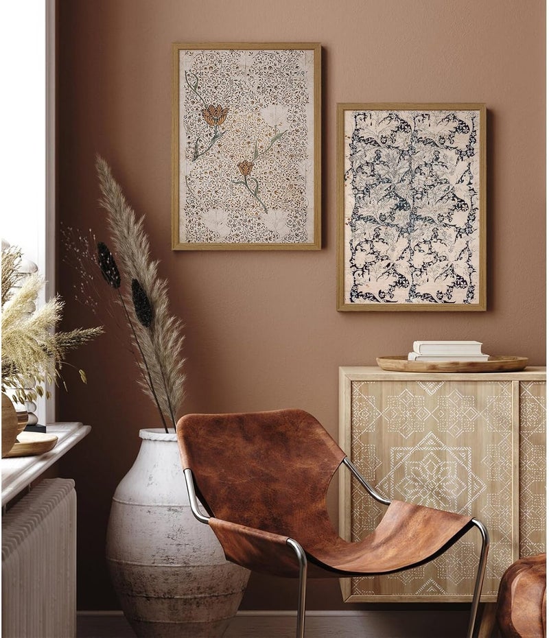 Joocrise Vintage Botanical Wall Art Prints Set of 2 Antique Sketch Wall Art Decor Neutral Flower Canvas Wall Art Floral Pictures Farmhouse Painting Vintage Floral Artwork for Room Bedroom 12x16 Inch Framed - Image 5