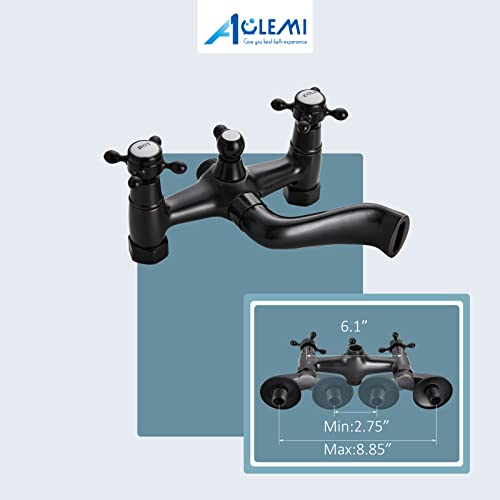 Aolemi Clawfoot Tub Faucet Oil Rubbed Bronze Wall Mount Bathroom Tub Filler with Hand Held Shower Sprayer Vintage Bathtub Faucet Set Double Cross Handle - Image 5