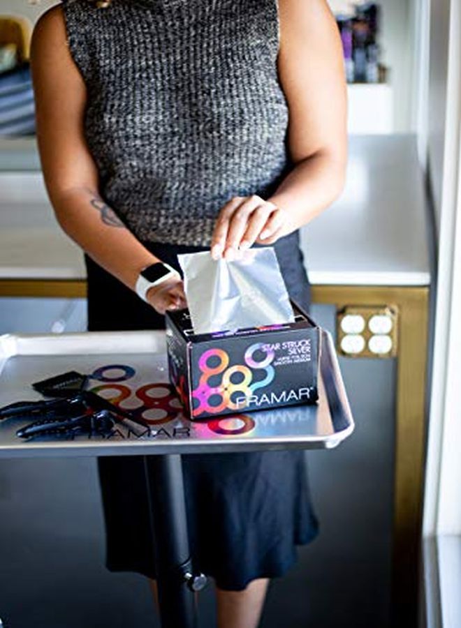 framar Star Struck Silver Roll Aluminum Foil Hair Foils For Highlighting Hair Color Medium 1600 Ft - Image 2