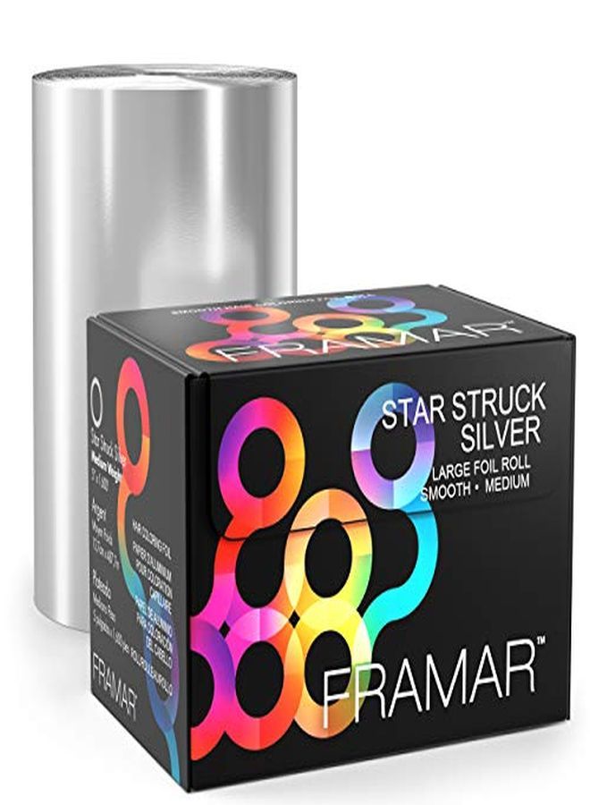 framar Star Struck Silver Roll Aluminum Foil Hair Foils For Highlighting Hair Color Medium 1600 Ft - Image 1