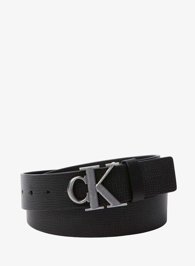 CALVIN KLEIN Full-Grain Leather Logo Buckle Belt - Image 1