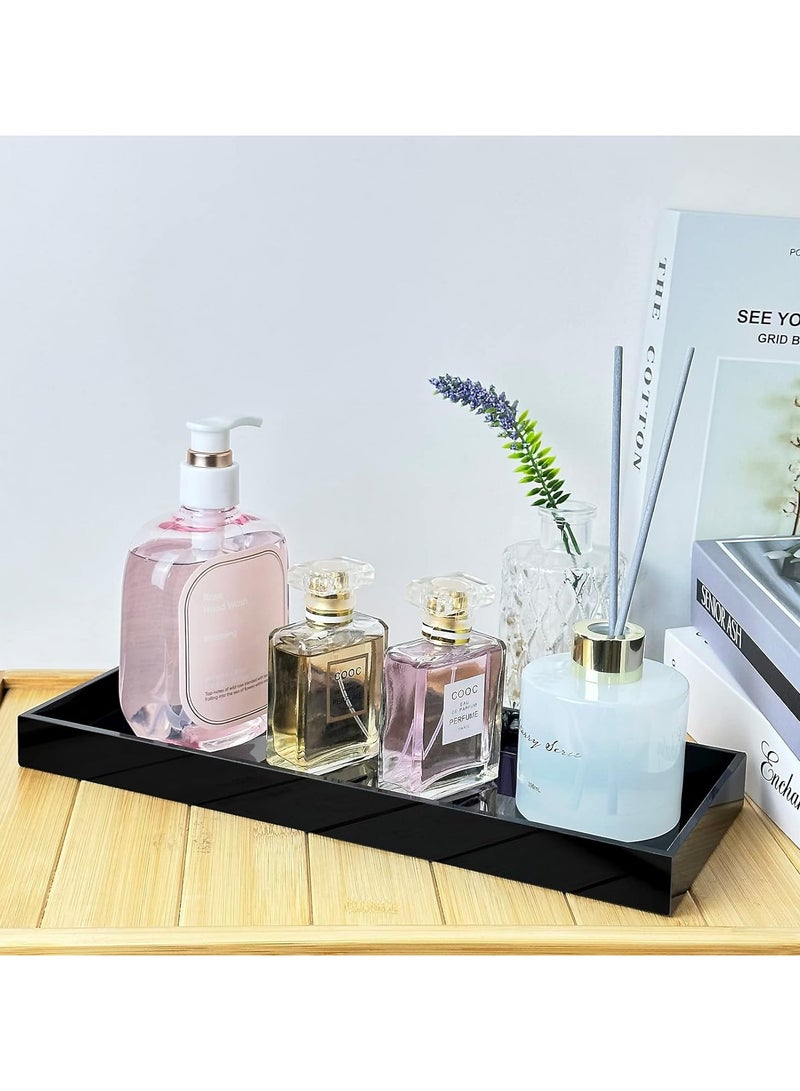 TPGP Toilet Tank Basket, Acrylic Toilet Paper Storage Basket, Modern Black Toilet Paper Tray for Bathroom. - Image 3