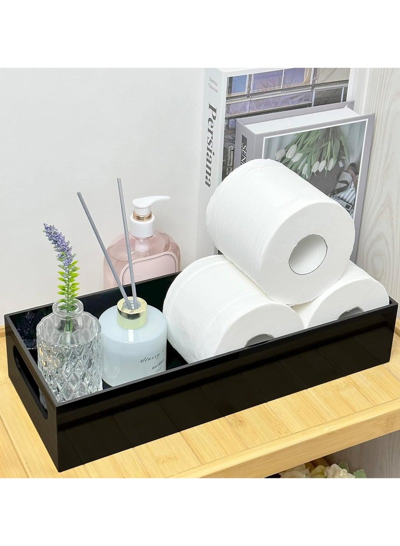 TPGP Toilet Tank Basket, Acrylic Toilet Paper Storage Basket, Modern Black Toilet Paper Tray for Bathroom. - Image 4