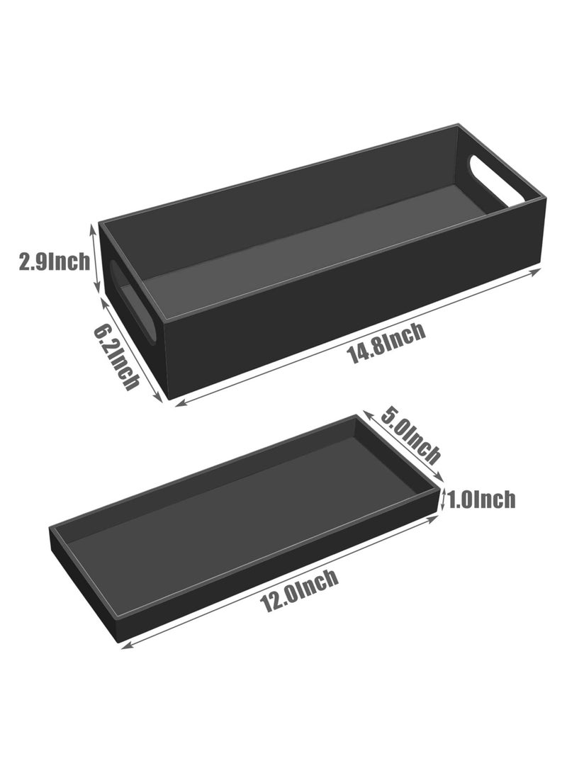 TPGP Toilet Tank Basket, Acrylic Toilet Paper Storage Basket, Modern Black Toilet Paper Tray for Bathroom. - Image 2