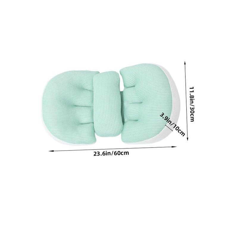 Ergonomic Pregnancy Pillow for Back Support Comfortable Side Sleeping with Auxiliary Cushion Grey - Image 3