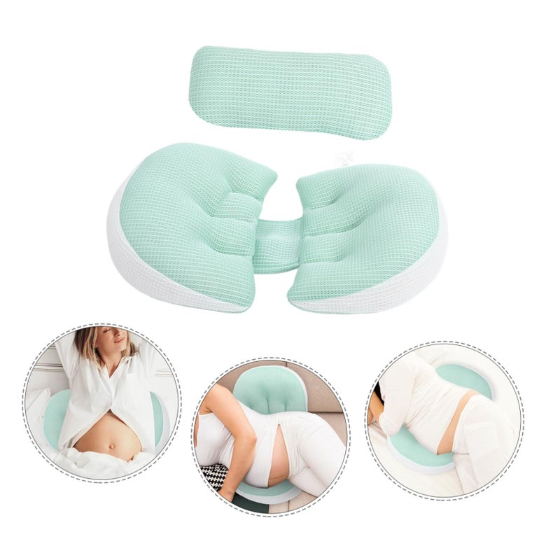 Ergonomic Pregnancy Pillow for Back Support Comfortable Side Sleeping with Auxiliary Cushion Grey - Image 5