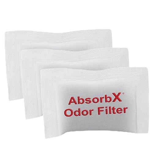 iTouchless Official AbsorbX Trash Can Deodorizer 3-Pack All Natural Activated Charcoal Odor Absorber Stops Garbage Smells, Compost Bin Air Freshener Filter for 8 Gal & Larger Trashcan with Compartment - Image 1