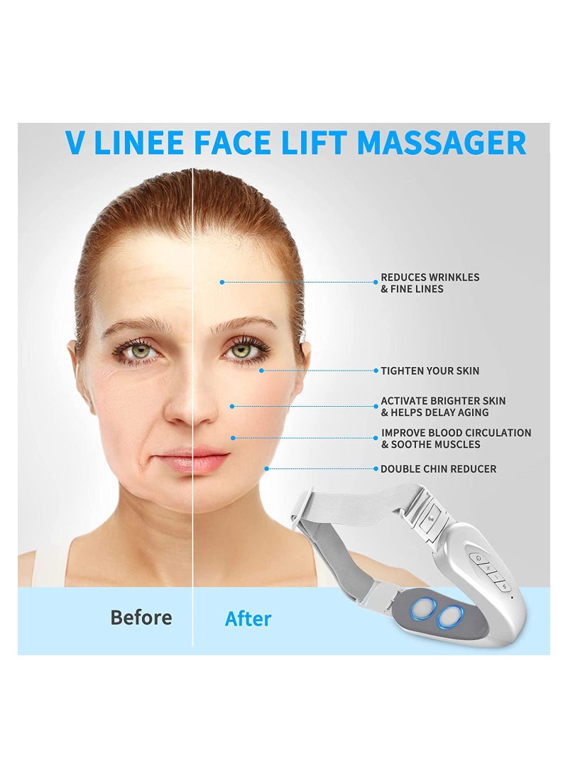 MarlaMall - Double Chin Reducer Machine, 6 Modes and 12 Intensity Levels Electric Double Chin Eliminator,Smart Double Chin Face Lift Device with Magnetic Massage, V Face Beauty Device for Woman - Image 1