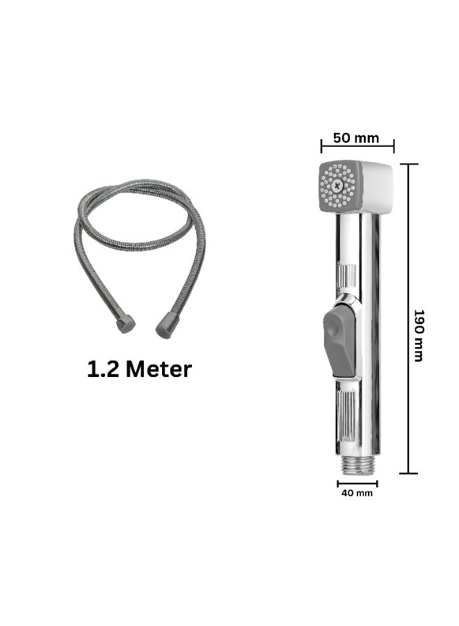 ITG silver Handheld Shattaf Bidet Sprayer with 1.2m Hose, Self-Cleaning Kit for Bathroom & Toilet  - Image 5