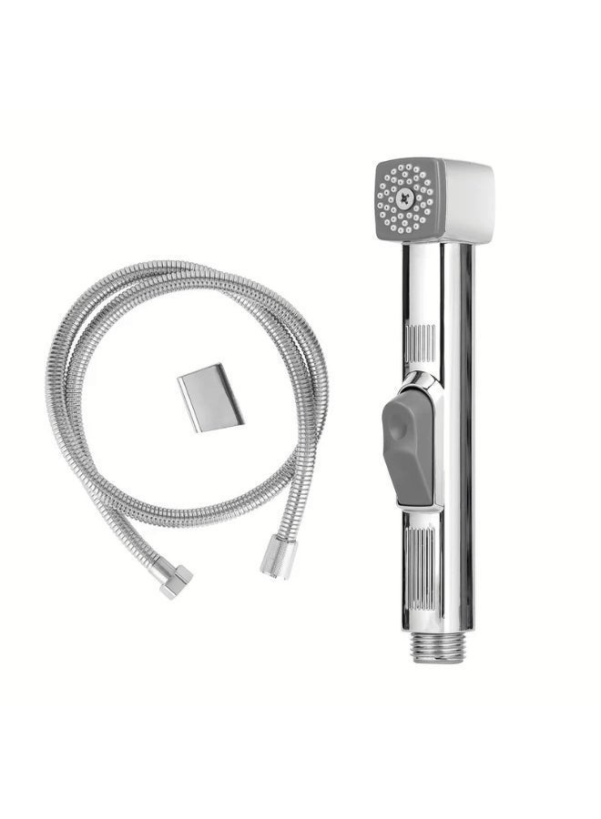 ITG silver Handheld Shattaf Bidet Sprayer with 1.2m Hose, Self-Cleaning Kit for Bathroom & Toilet - Image 3