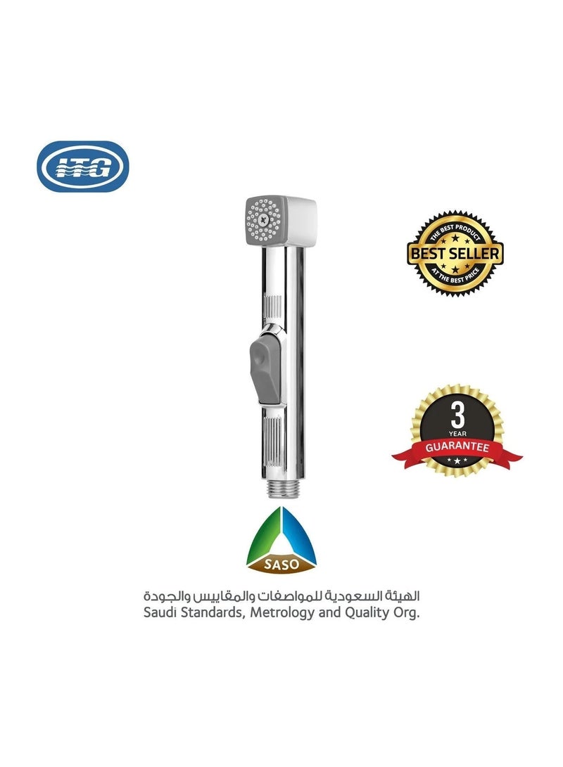 ITG silver Handheld Shattaf Bidet Sprayer with 1.2m Hose, Self-Cleaning Kit for Bathroom & Toilet - Image 1