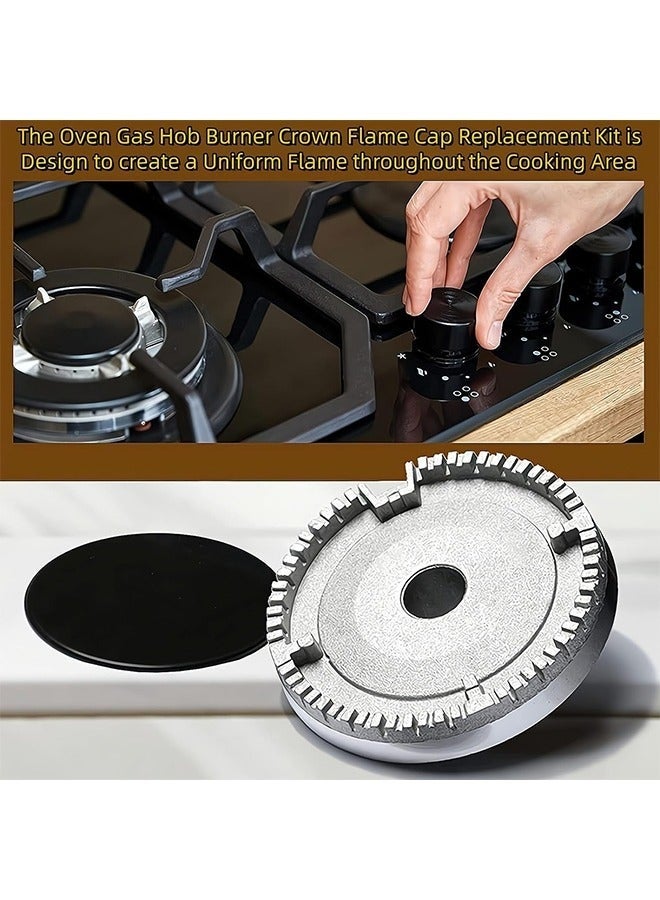 Arabest Set of 4 Gas Stove Burner Covers Cooker Hat Set Oven Gas Stoves Hob Burner Crown Flame Cap Cover for Kitchen Fit to Most Metal Stove Burner Cover(3 Sizes） - Image 2