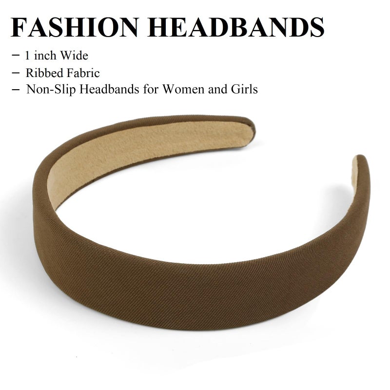 Huachi Headbands for Women Non Slip Trendy Headbands for Womenâ€™s Hair 1 inch Wide Cute Headband for Girls, Fall Head Bands Elastic Hair Bands for Womens Fashion Accessories for Women 4PCS - Image 4
