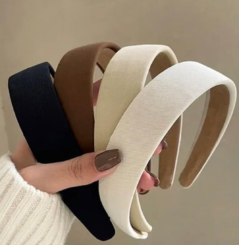 Huachi Headbands for Women Non Slip Trendy Headbands for Womenâ€™s Hair 1 inch Wide Cute Headband for Girls, Fall Head Bands Elastic Hair Bands for Womens Fashion Accessories for Women 4PCS - Image 1