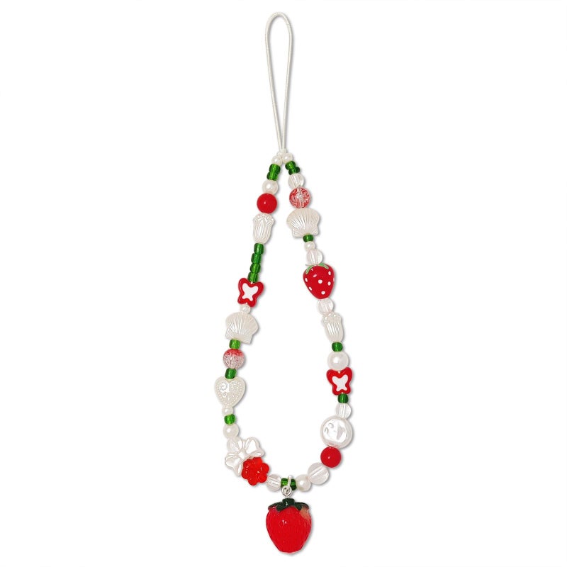 cioatu Phone Charms Cute Cherry Butterfly Cell Phone Lanyard Strap Wrist Strap for Bag Airpods Camera Pendants Decor (Cute Strawberries) - Image 1
