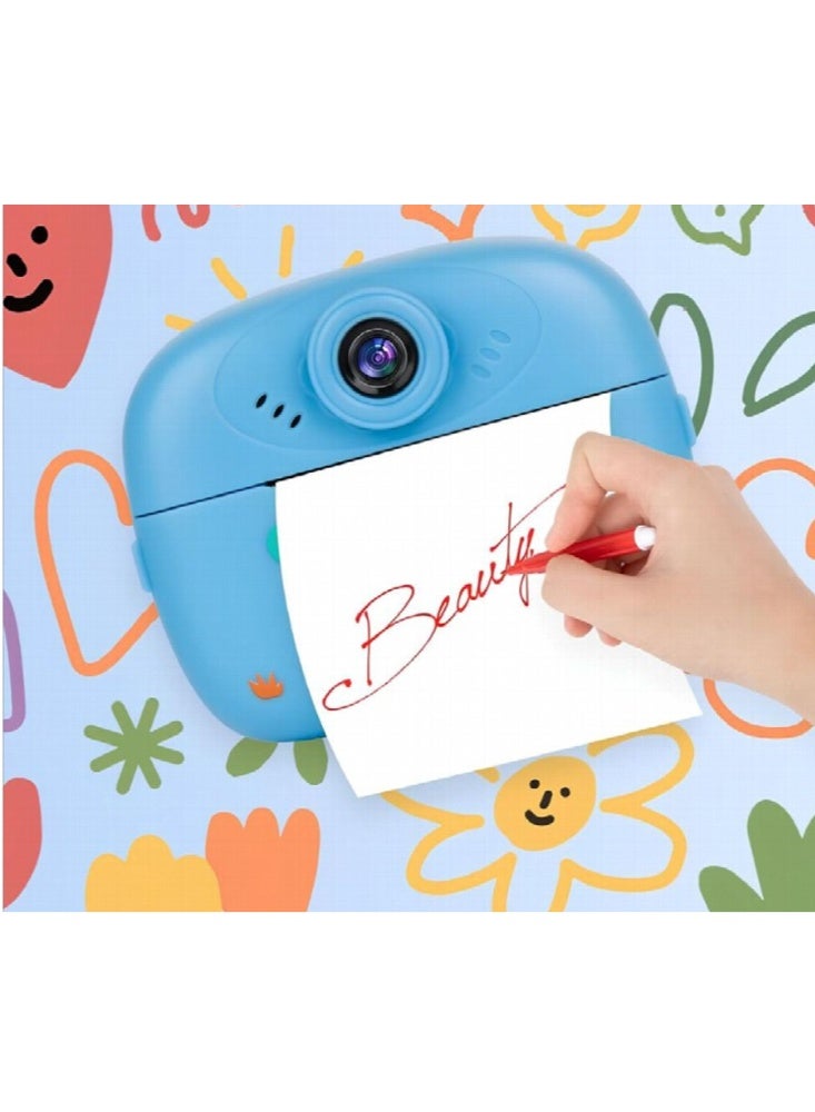 سمارت باري كاميرا الطباعة الفورية للأطفال Smartberry KC02، كاميرا طباعة حرارية للأطفال بشاشة LCD مقاس 2.4 بوصة | تسجيل فيديو، مشغل MP3، بطارية قابلة للشحن، تتضمن ورق طباعة، لون أزرق - Image 5