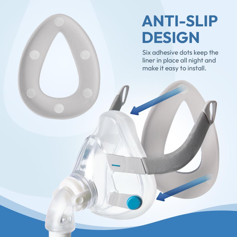 RespWave 10-Pack Large Cpap Mask Liners Full Face Masks Cushion Cover for ResMed F20/F10 F&P Simplus & Vitera Philips Amara Series Reduces Air Leaks & Pressure Marks Liner CPAP Supplies(Cushions NOT Included) - Image 4
