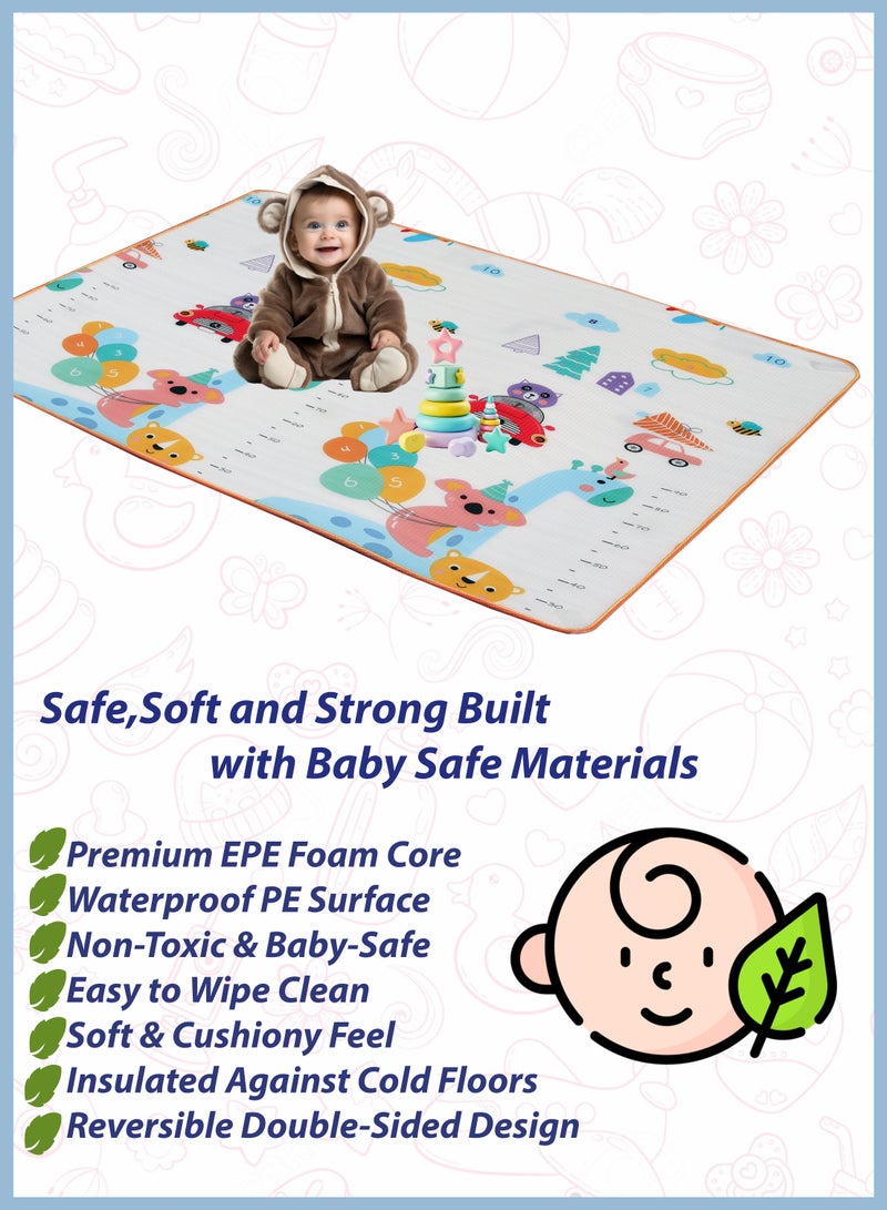 Toshionics Baby Crawling Mat Kids Toddlers Playmat Double Sided Random Design Thickened Mat 1.8mx1.5m Easy to Clean Waterproof Multipurpose Use for Baby Crawling Daily Rest Picnics Camping Fishing and any Indoor and Outdoor Activities - Image 2