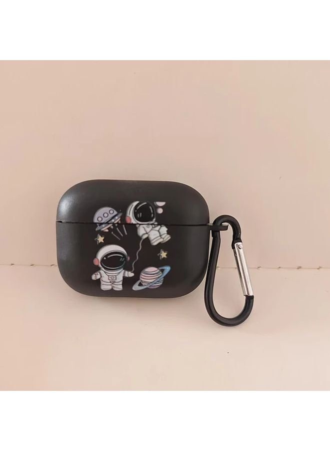 جراب حماية لـ AirPods 3 باللون الأسود بتصميم رائد فضاء هدية لعيد الميلاد للصديق أو الصديقة - Image 1