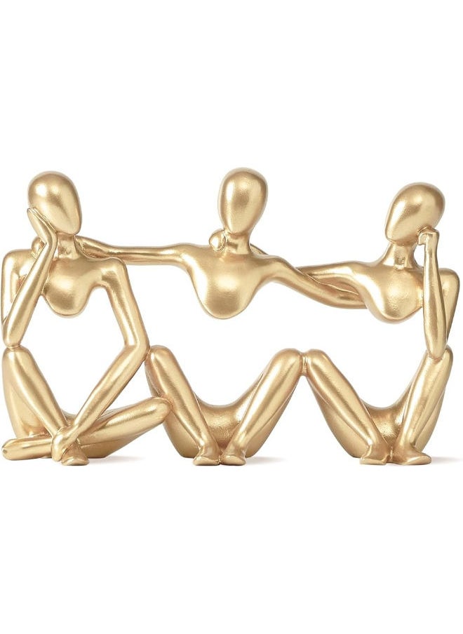 Generic Fjs Best Friends Statue Gold Home Decor, Modern Sculptrure For Coffee Table Bookshelf, Golden Figurines Table Decorations For Living Room Bedroom Office 