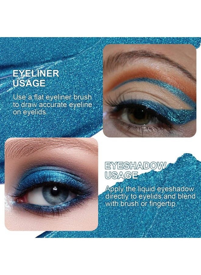 Oulac Blue Liquid Glitter Eyeshadow for Women With Smooth Moisturizing Formula Liquid Eyeliner Shimmer Eye Makeup Easy to Remove Vegan & CrueltyFree019 oz (10)  - Image 4