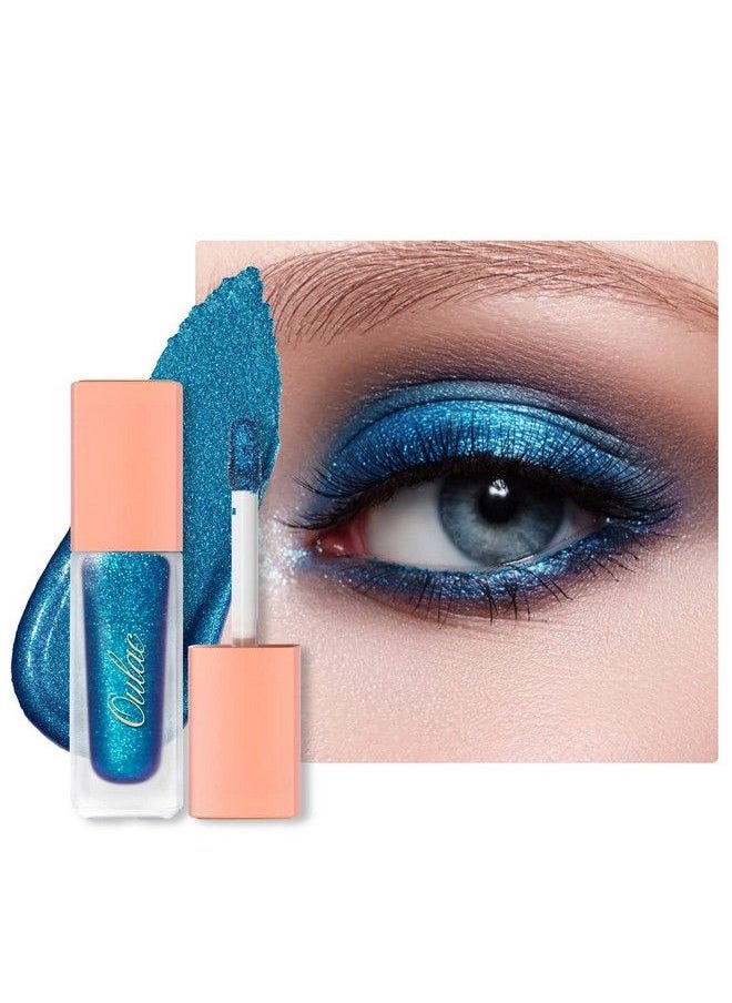 Oulac Blue Liquid Glitter Eyeshadow for Women With Smooth Moisturizing Formula Liquid Eyeliner Shimmer Eye Makeup Easy to Remove Vegan & CrueltyFree019 oz (10)  - Image 1