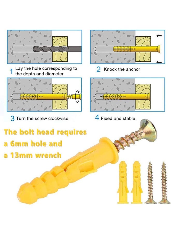Drywall Anchor Kit Self-Drilling Hollow Wall Anchors with Screws 100PCS Assorted Set for Drywall and Plasterboard - Image 3