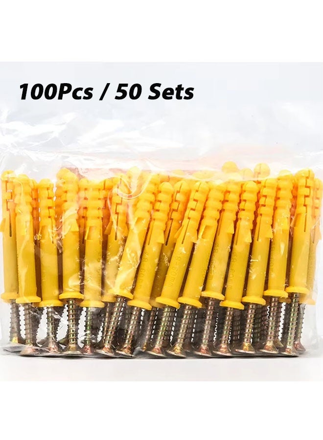 Drywall Anchor Kit Self-Drilling Hollow Wall Anchors with Screws 100PCS Assorted Set for Drywall and Plasterboard - Image 1