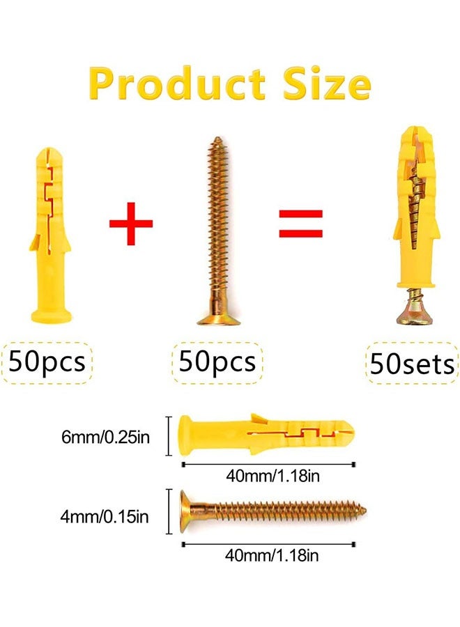 Drywall Anchor Kit Self-Drilling Hollow Wall Anchors with Screws 100PCS Assorted Set for Drywall and Plasterboard - Image 2