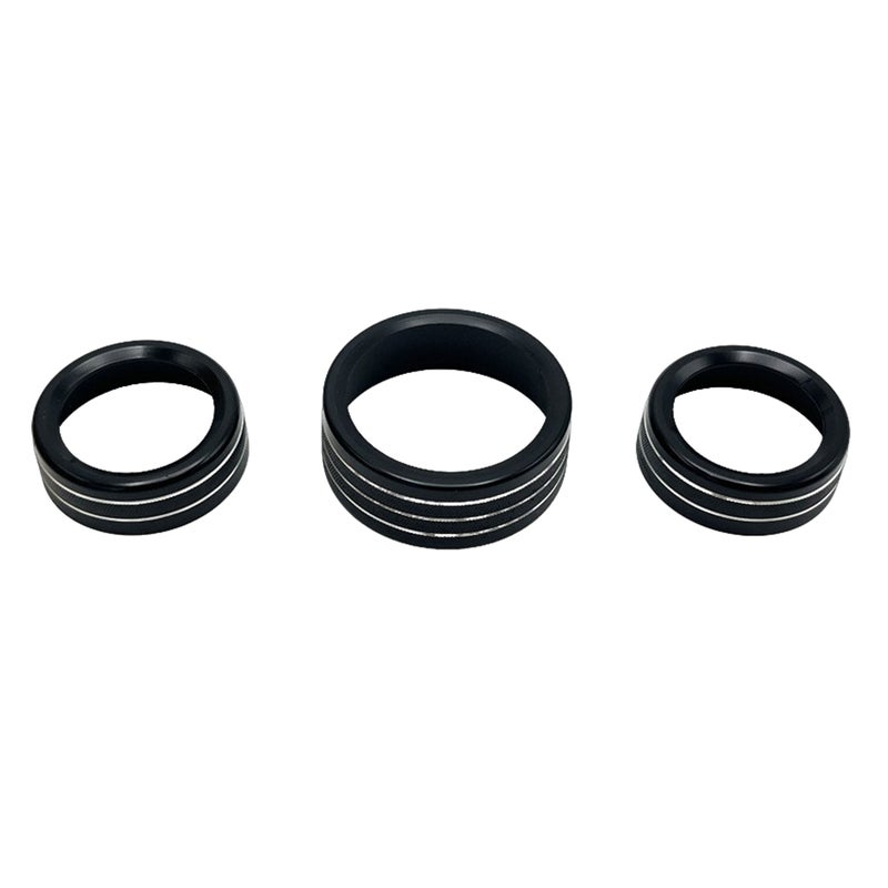 Air Conditioner Knob Covers: 3 Pieces Black Aluminum Alloy - Non-slip Textured Durable Anti-scratch for Dodge Durango 2014-2020, Jeep Cherokee Grand Cherokee 2014-2021, Dodge Challenger Charger Journe - Image 2
